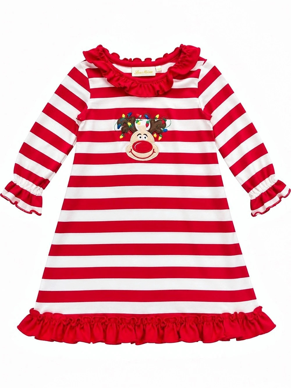 Be Mine Striped Reindeer Dress Size 2M Like New